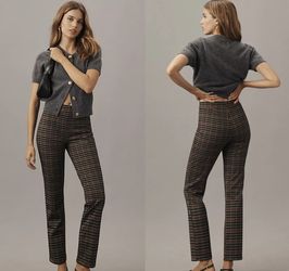 NWT $89 Anthropologie x Sanctuary Carnaby Kick Crop Pull-On Plaid Pants XXS