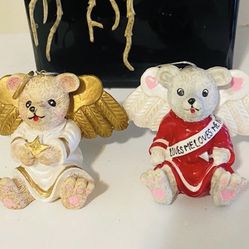 Vintage Claire’s 1996 Angel Bear and Loves Me Loves Me Not"Cupid Angel Bear 1997