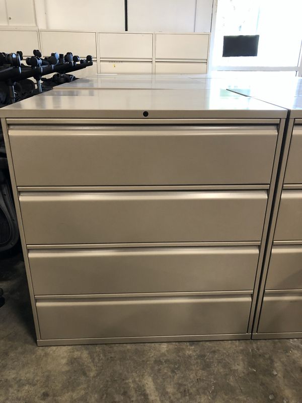 LIKE NEW KNOLL 4 DRAWER LATERAL FILE CABINET - 42"W for ...