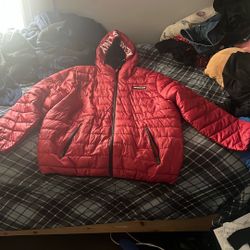 Members Only Puffer Red Jacket Hoodie
