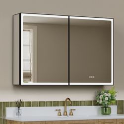 Brand New 36"W x 32"H All-Around Mirror LED Bathroom Medicine Cabinet w/ DC outlet & 2 USB Ports