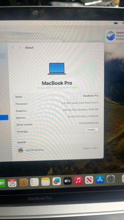 2020 MacBook Pro 1tb 32gb ram i7