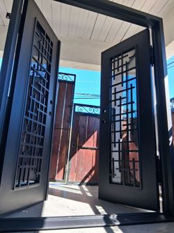 Iron double door 36x81 with frame new