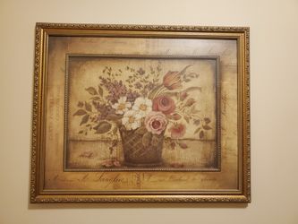 Paris I art picture by Kimberly Poloson 22"x18" (flower in vase)