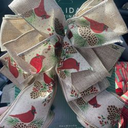 Christmas Bow Tree Topper