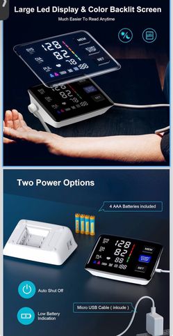 Brand: LIVAROCI 4.3 4.3 out of 5 stars (2,831) Blood Pressure Monitor, 9-17'' & 13-21'' Extra Large Blood Pressure Cuff Upper Arm, LED Color Backlit S
