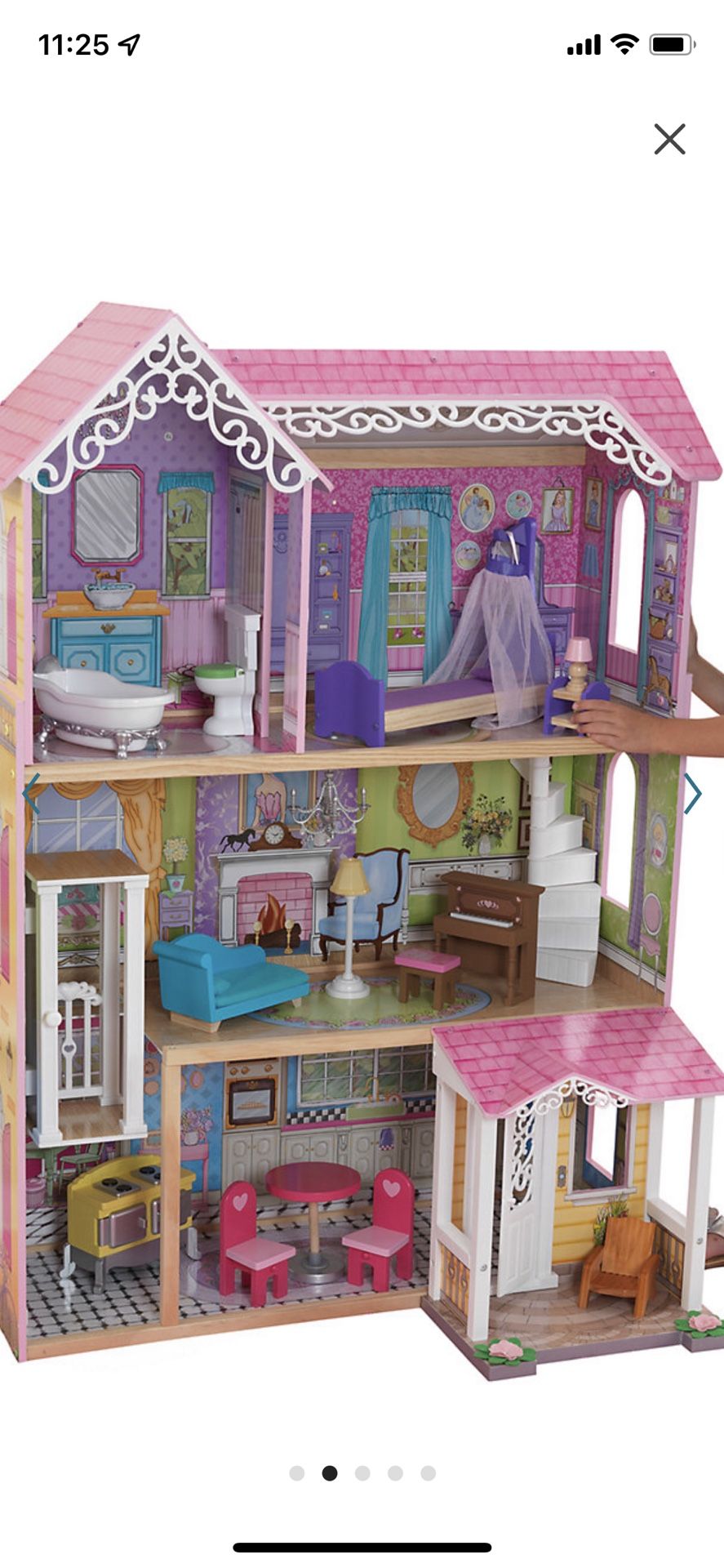New Kidkraft Sweet And Pretty Doll House With Elevator and furniture