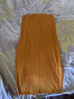 Forever21 yellow orange tube bodycon dress