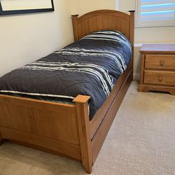 Twin Bedroom Set  Bed, Trundle, Nightstand Desk 