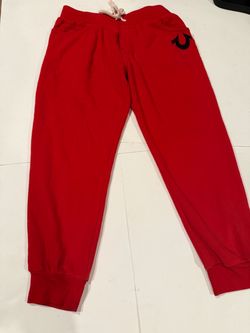 True Religion /Classic Logo Joggers Red /Mens Size Lg Sweatpants Horseshoe Logo