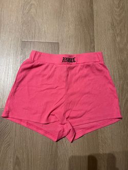 Pink Ribbed Mini Shorts