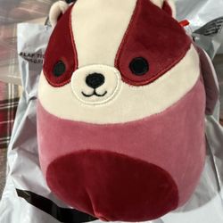 Squishmallows KellyToy Matias red Badger Soft Plush Stuffed Animal Toy 8” NEW