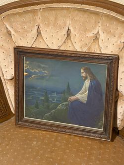 Framed Jesus Christ Religious Print Mount of Olives