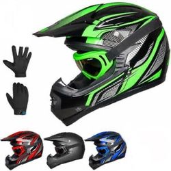 New Kids Youth Dot Off Road Dirt Bike Motorcycle Helmet Bundle $80