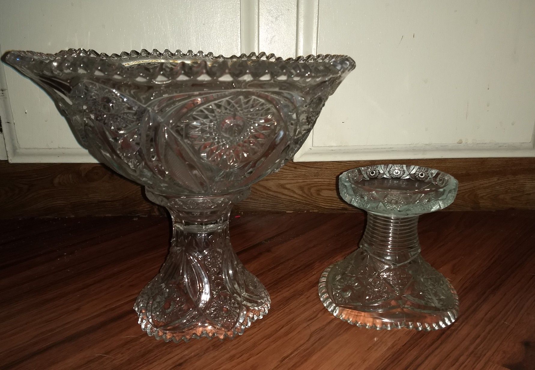 Antique EAPG glass punch bowl