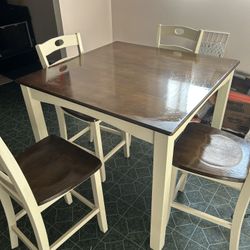 Wood Finish Dining Room Table 
