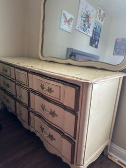 Heavy duty dresser, drawer, cream