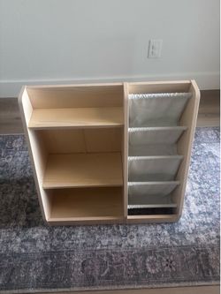 Kids Wood Bookshelf and Toy Organizer