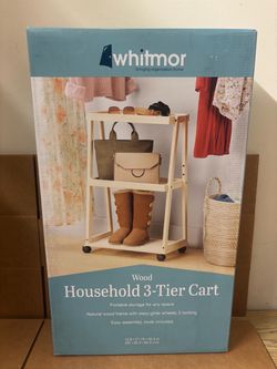 New Wood Household Portable 3-Tier Cart