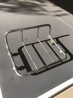 Chrome motorcycle rack.