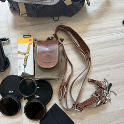 Holdfast straps and lens carry case