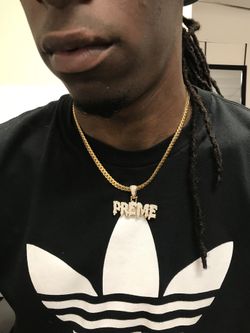 Iced out preme pendant with chain