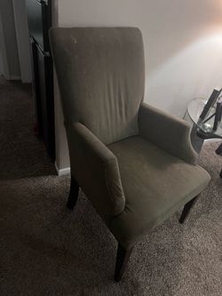 Set of 2 Gray High-Back Accent Chairs