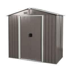 7.5ft x 4ft Outdoor Metal Storage Shed with Metal foundation,Gray