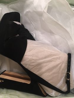 Womens Black Suede Heels