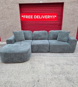 Beautiful Turquoise Modular Boneless Sofa