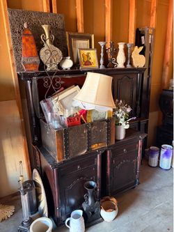 Queen, bed frame, and nightstands solid wood
