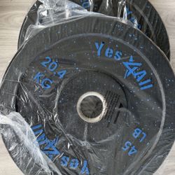 New Pair Of 45 Pounder, Bumper Weights