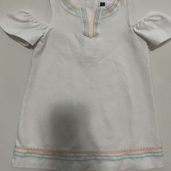Janie and Jack Baby Girl White Cold Shoulder Dress - Size 2T)