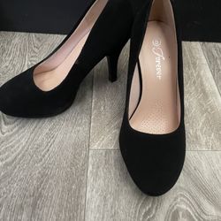 Suede Black Heels