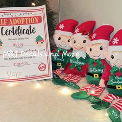2023 Personalized Elf With Adoption Certificate 
