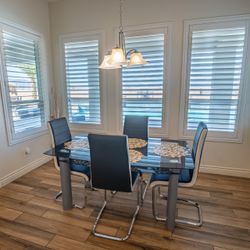 Glass Table And Chairs Set