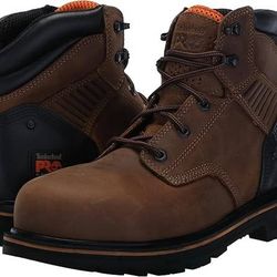 NEW SZ 9.5 Timberland PRO Men Work Boots Steel Safety Toe Industrial Ballast 6 In Gaucho Saddleback
