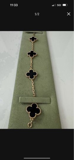 Vintage VCA yellow gold Black bracelet
