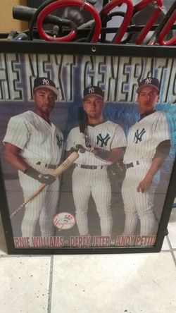 Yankees pic framed Bernie Williams Derek Jeter Andy Pettite