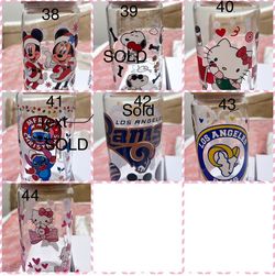 16 0z Hello kitty, Stitch, Mickey Mouse, Princess, Winnie the pooh, Etc. Glass Cups