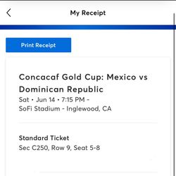 4 tickets for Mexico game 