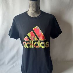 Adidas women's black short sleeve graphic T-shirt size M