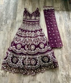 Indian gown and  shawl with intricate beading!