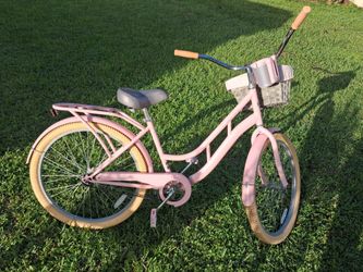 Pink Women's Cruiser Bike with Basket