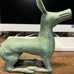 This vintage turquoise donkey decor is a charming addition to any collection or home decor. 