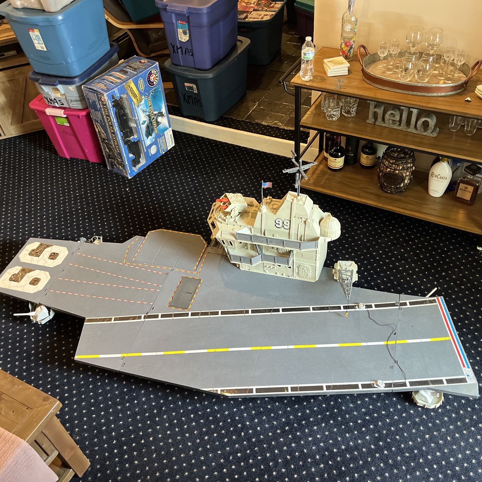 1985 GI Joe Hasbro USS Flagg Aircraft Carrier Keel-Haul 92% Complete w/ Parts
