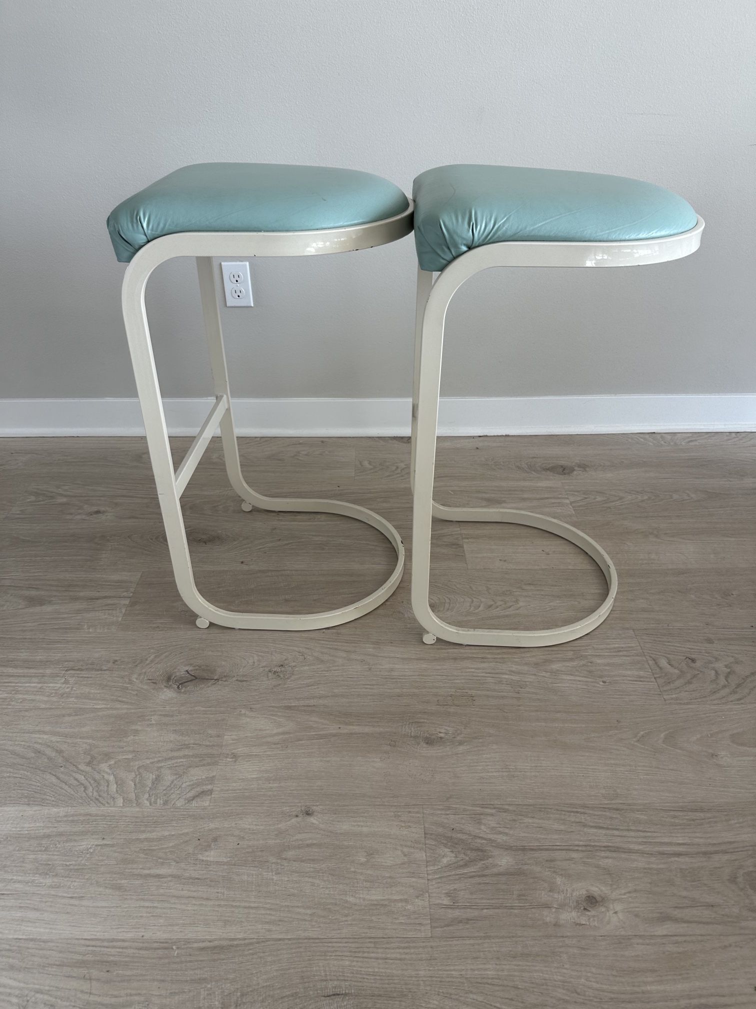 2 Milo Baughman Cantilever Stools
