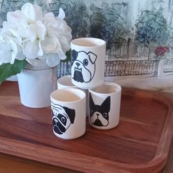 Wood Tray, Ceramic Cups And Flowers - Check My Page For More Decor 