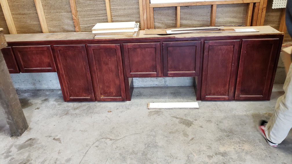 Natural oak half inch ply box kitchen cabinets