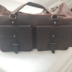 Handmade Genuine Leather Travel Bag, Leather Carryall Bag, Weekender Bag.

